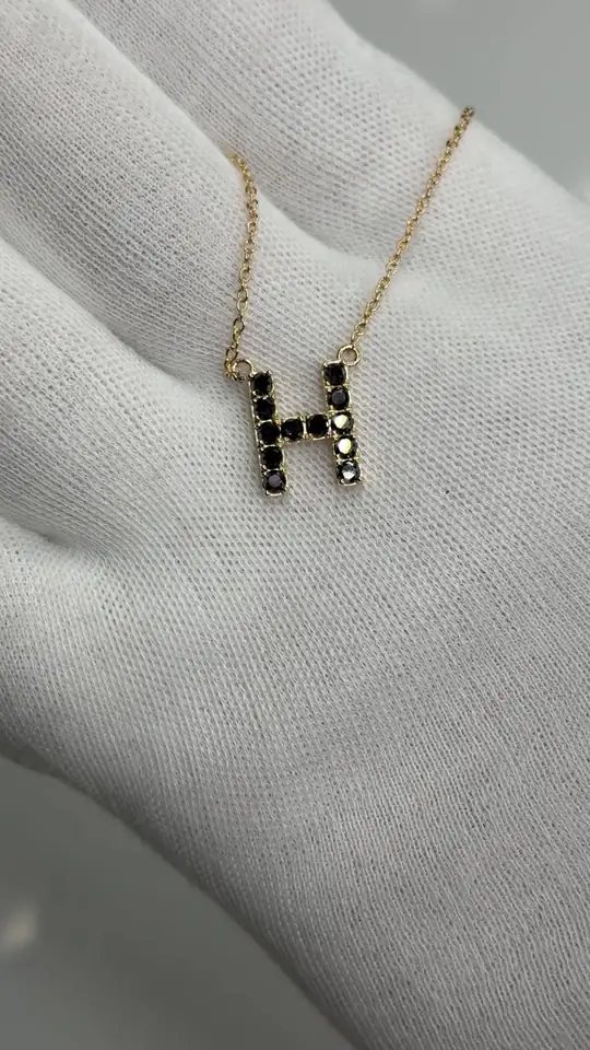 Diamond initial pendant